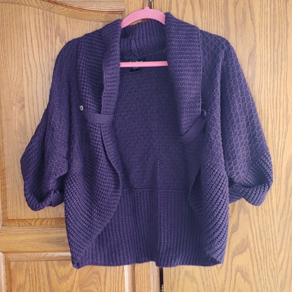 Purple cardigan